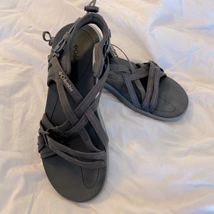 Columbia adjustable straps gray,all-terrain sandals 8 cushion-footbed shoes grey